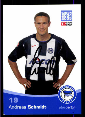 Andreas Schmidt Autogrammkarte Hertha BSC Berlin 2004-05 Original Sign+A 117838