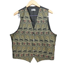 BHS Waistcoat Vintage Paisley Vest Patterned Multicoloured Retro Party Size L
