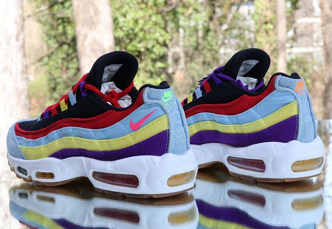 Nike Air Max 95 Multicolor Denim Men's Size 10.5 Psychic Nike Air Max 95 Multicolor Denim Men's Size 10.5 Psychic