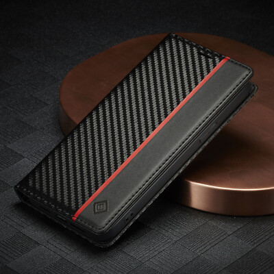carbon Flip leather Wallet Magnetic Case For iPhone 15 14 11 12 13 Pro Max 7 XS