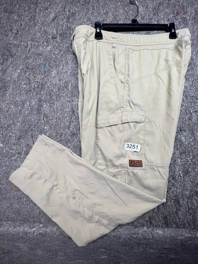 Prana Mens Pants Cargo Belted Beige Hiking Camping Outdoor L (32x32)