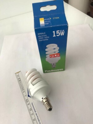 1 Stück - Paulmann Spirale el. 15 W = 75 W , E 14 230 V warmwhite # 892,42