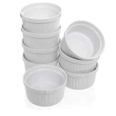 #ad Lot of 8 Ramekins for Baking Soufflé Dish –4 Ounce; 8 Pack $14.99