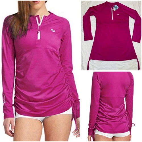 BALEAF Women's Long Sleeve Half-Zip Sun Protection Rashguard Swim Shirt Medium