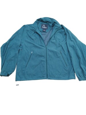 VTG HEAD Mens Hunter Green Faux Suede Windbreaker Jacket Full Zip  Adult L