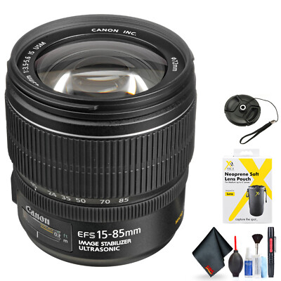 Canon EF-S 15-85mm f/3.5-5.6 is USM Lens for Canon EF-S Mount + Accessories (Int