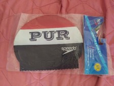 New Speedo Adult Latex Puerto Rico Tear Resistant Anti Roll Edge swim Cap