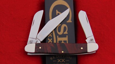 Case XX USA 7347 Smooth Brown Maple Burl Wood Stockman Pocket