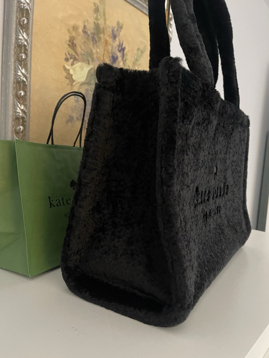 【Kate Spade】Ellie Faux Fur Large Tote ◆国内発送◆ NWT Kate Spad Ellie Faux Fur Large Tote In Black KI862 | eBay