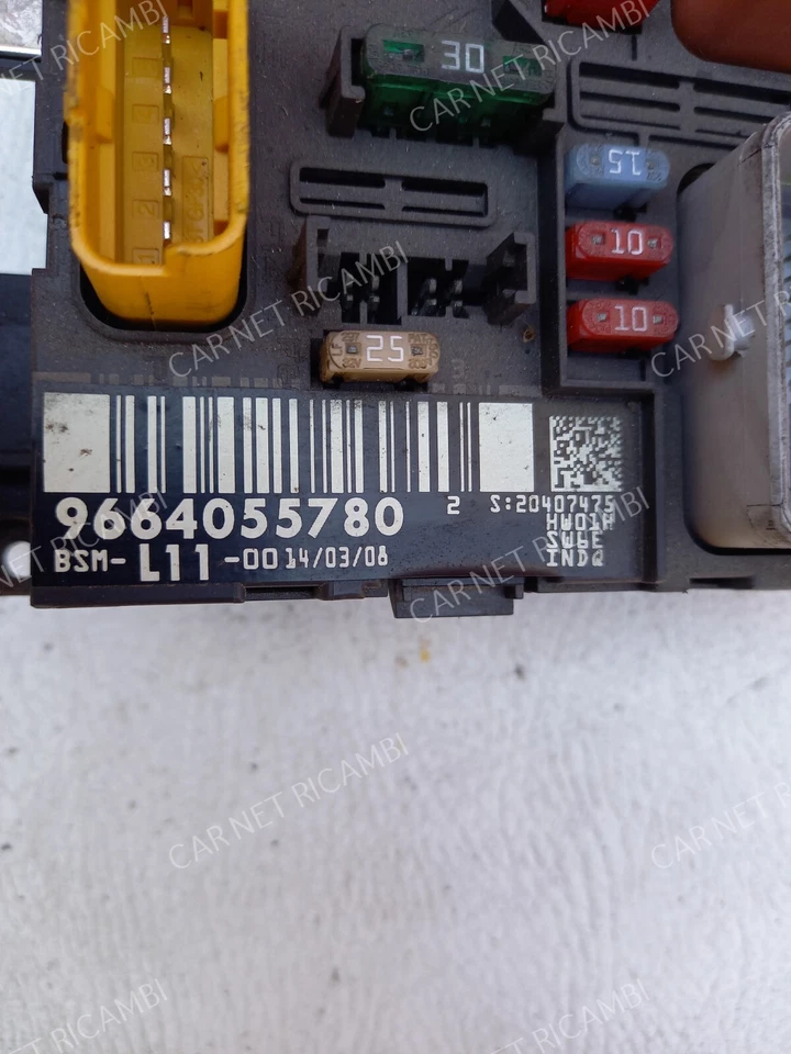 9664055780 BSM-L11 DELPHI CENTRALINA PORTAFUSIBILI RELE FUSE BOX PEUGEOT 207 CC - Immagine 2 di 4
