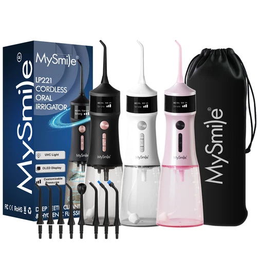MySmile LP221 Water Flosser Dental Oral Irrigator w/ UVC Light Self Cleaning