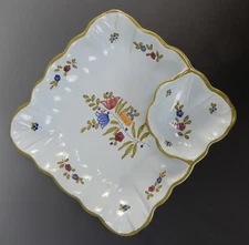 Vintage Majolica Italy PV Ceramic Chip and Dip Tray