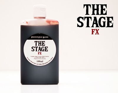 THE STAGE FX 100ml Kunstblut ESSBAR Mundsicher Halloween Theater Make-up UK