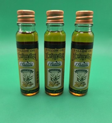 3x Green Herb Yellow Oil 24ml Thai Kräuteröl Massageöl Schmerz Insektenstiche