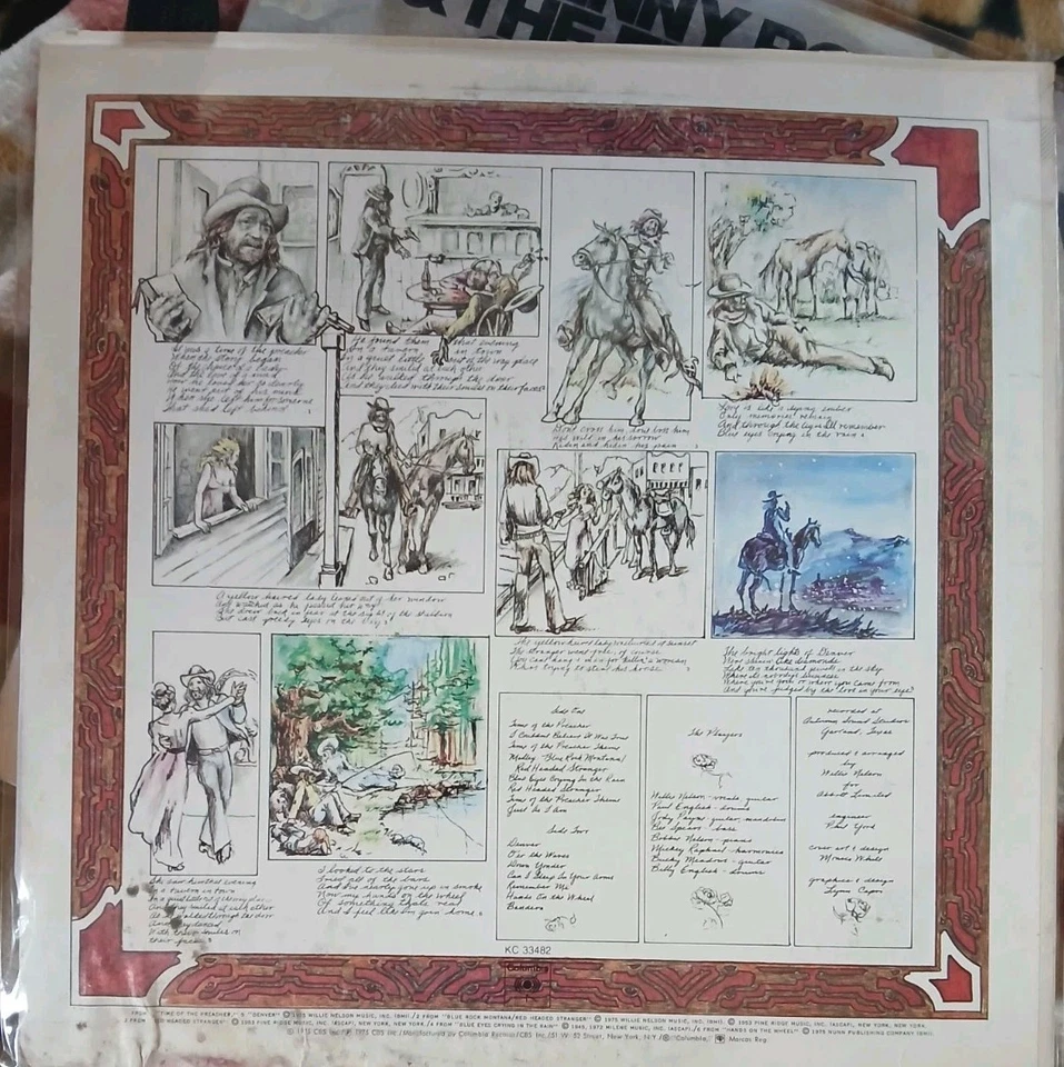Willie Nelson Red Headed Stranger LP 1975 Vinyl Record - Image 2 of 2