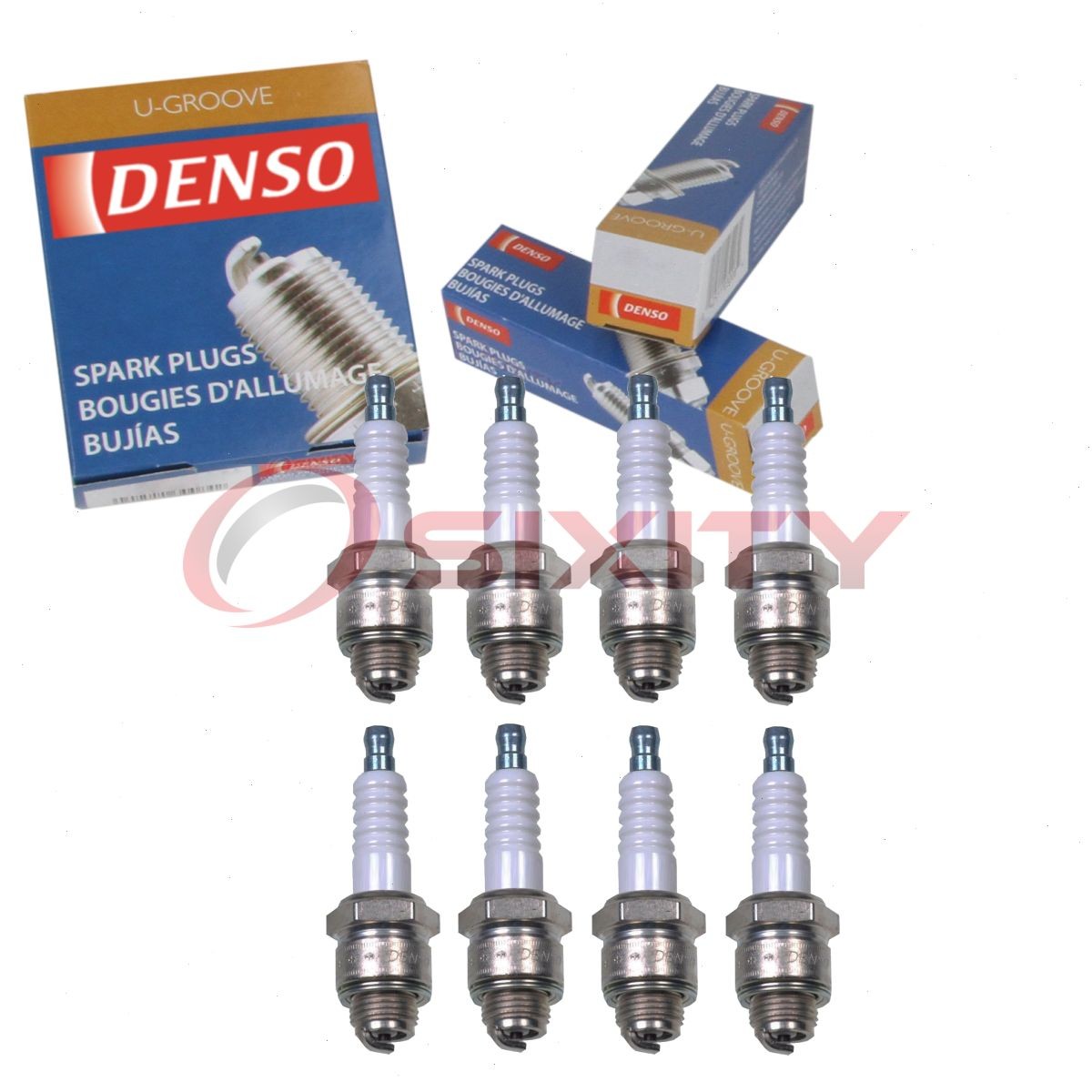 8 pc Denso Standard U-Groove Spark Plugs for 1969 Chevrolet K20 Suburban mu