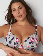 260147 LANE BRYANT GRAY FLORAL COTTON BOOST P...
