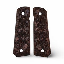 Colt 1911 Walnut Cracked Hearts Skulls Dark Romantic Gothic Grips ZIB - Multiple