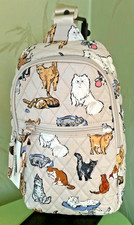 VERA BRADLEY A CAT'S LIFE SLING BACKPACK:NWT CATS