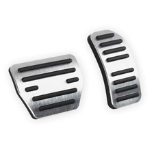 2PCS Anti-Slip Aluminum Brake Gas Pedal Pads,Auto No Drilling SILVER