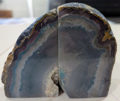 Sold as Shown: One of a Kind Genuine Brazilian Extra Quality Agate Bookends