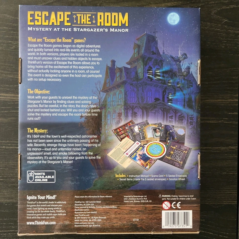 Thinkfun Escape The Room Mystery At The Stargazer’s Manor Puzzle Party Game - Image 2 of 2