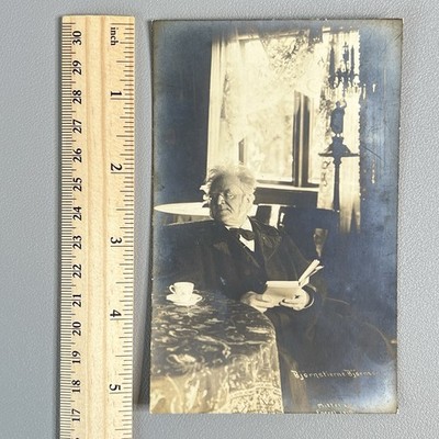 Vtg 1910 Norway RPPC Postcard Bjornstierne Bjornson Author Mittet Photo Author