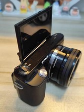 Used Sony NEX-F3 Black Kit w 16-50mm Lens 16MP APS C 180 Flip Screen Mirrorless