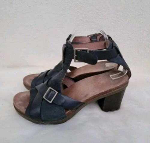 Dansko Dominique sandals EU 41 womens 10.5 black leather block heel buckle - Picture 3 of 6
