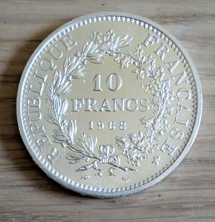 PIECE DE 10 FRANCS HERCULE 1968 EN ARGENT