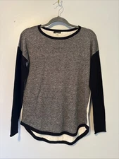 SmartWool Merino Wool Blend Sweater Womens Size Small Black And Ivory Pullover