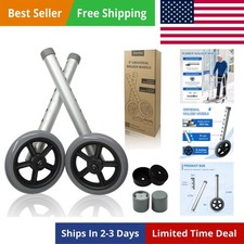 Universal Walker Wheels Replacement - 5 Inch, Wheels for Walkers for Seniors ...
