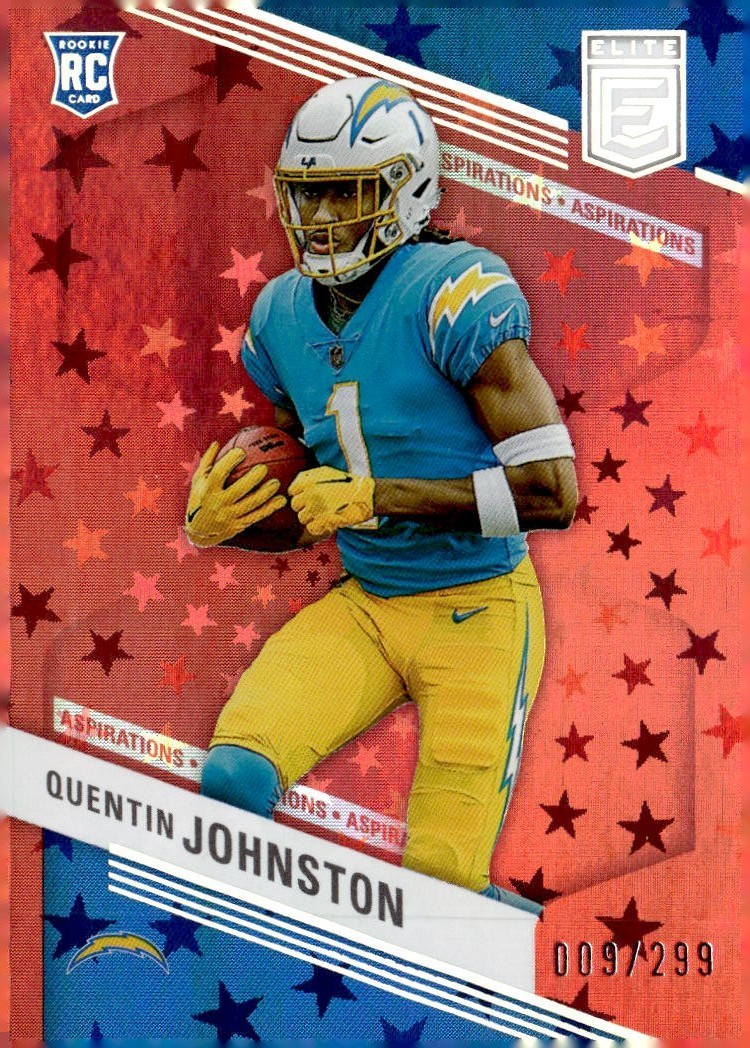 QUENTIN JOHNSTON 2023 ELITE ASPIRATIONS RED ROOKIE #9/299 CHARGERS QQ