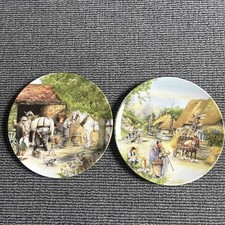 Pair Royal Doulton 8” 1990 Plates - The Thatcher 890K & The Blacksmith 4391T