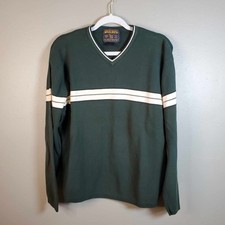 Woolrich Mens Medium V Neck Mid Weight Long Sleeve Cotton Sweater 7429 M