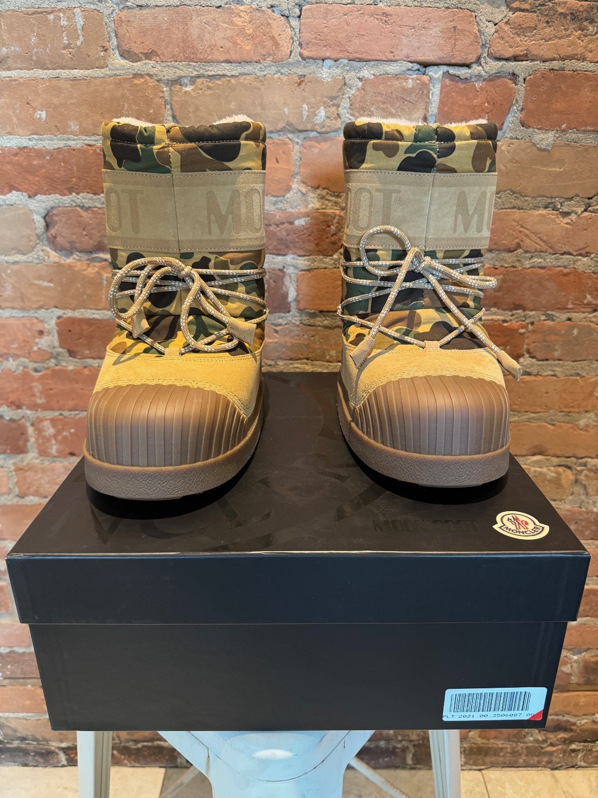 Moncler Palm Angels Moon Boot Camo Suede Winter Boots Cold Weather