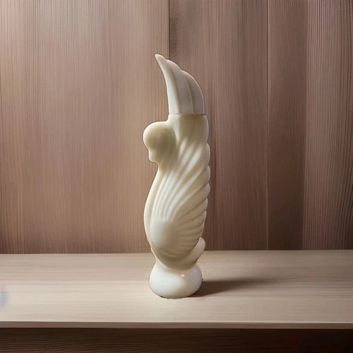 Vintage White Swan Milk Glass Cologne Bottle - Vanity Display - Avon - 7.75”