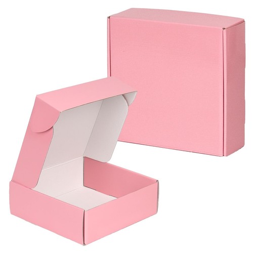 Pink Shipping Boxes for Small Business 6x6x2, 30 Pack Small Corrugated Cardbo...