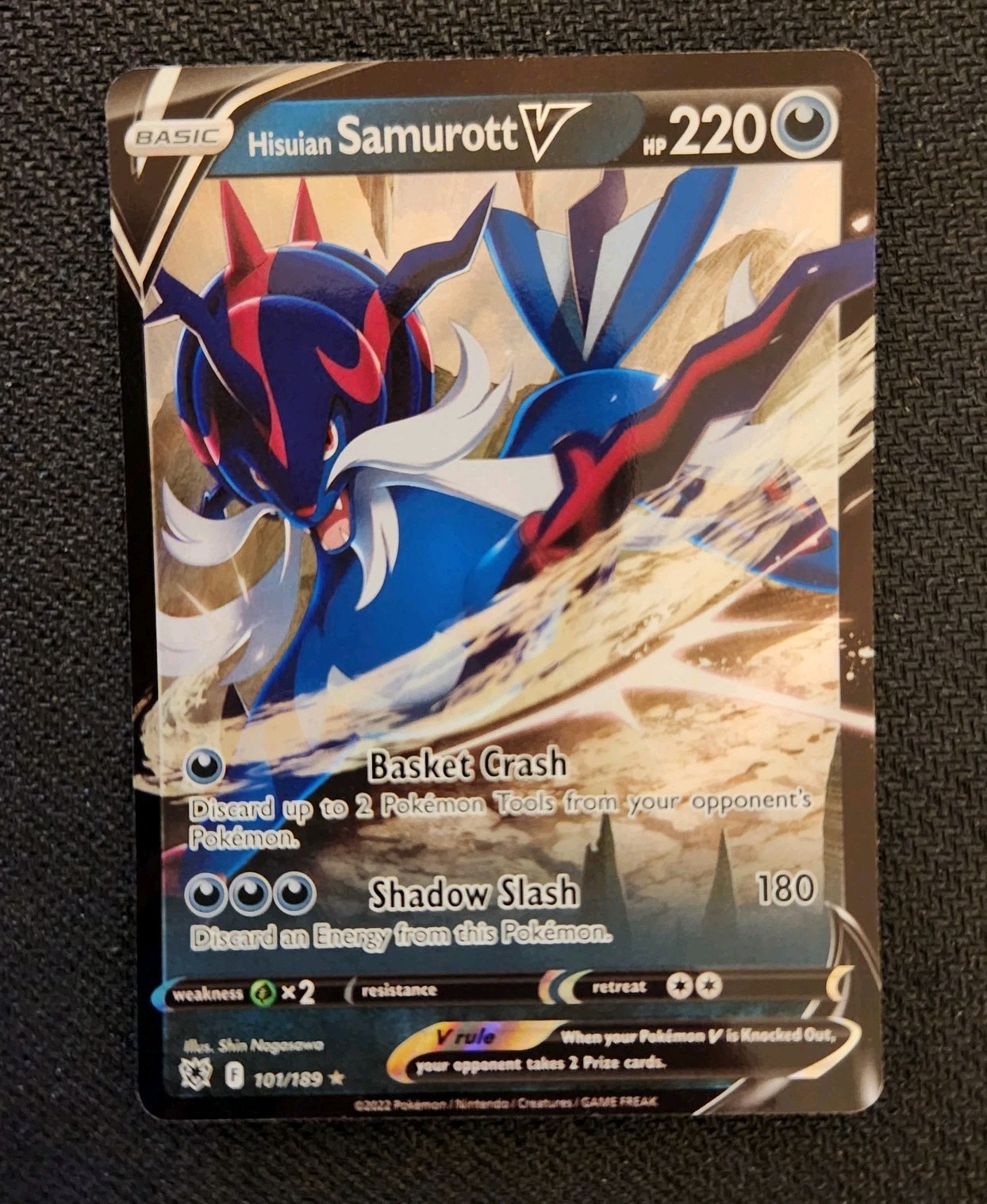 Pokemon Hisuian Samurott V 101/189 Swsh10: Astral Radiance Ultra Rare
