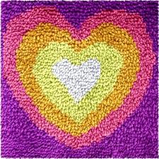 Latch Hook Kits for Kids,DIY Rug Crafts Love Rainbow Pattern Color Style A