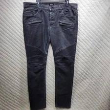 Hudson Blinder Biker Moto Skinny Jeans Mens Size 34 Black Faded