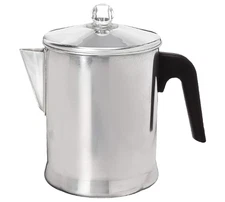 Heavy Duty Stove Top Percolator Coffee Pot Maker Aluminum Steel 9-Cup