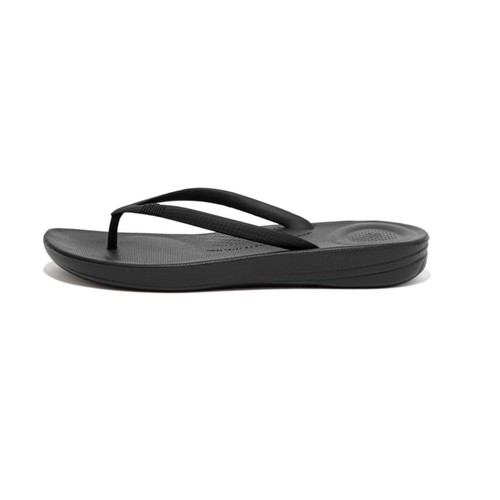 FITFLOP Women's Iqushion All Black Ergonomic Flip-Flops (E54-090)