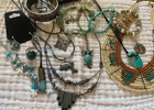 Modern and Vintage Turquoise Hematite Costume Jewelry Silver Tone
