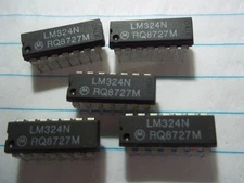 MOTOROLA LM324N LM324 - Low Power Quad Op-Amp - New IC  5 PIECES