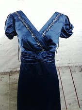Blue satin look dress size 8 NWT OASIS