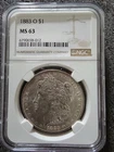 1883-O Morgan Silver Dollar NGC MS-63 Brown Label