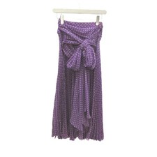 Womens Valentino Valentino Garavani Pleated Skirt Sheer Flare 6 Purple Ribbon Ge