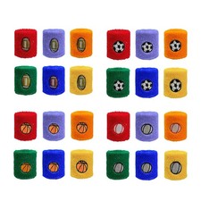 6pcs Colorful Sports Wristbands for Kids Wrist Sweatbands Children Sweat Bands