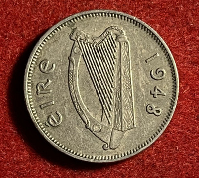 Ireland 6 Pence 1948 Copper-Nickel Coin KM#13a T10871